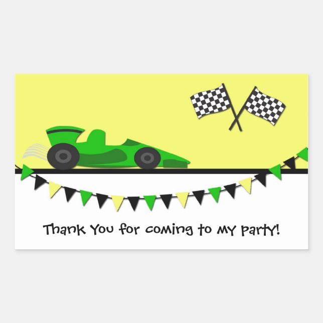Green Race Car Sticker (Front)