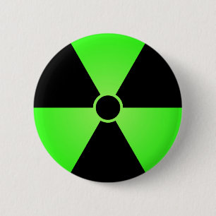 Green Radiation Symbol 2 Inch Round Button