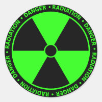 Green Radiation Symbol Sticker