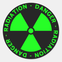 Green Radiation Warning Sticker