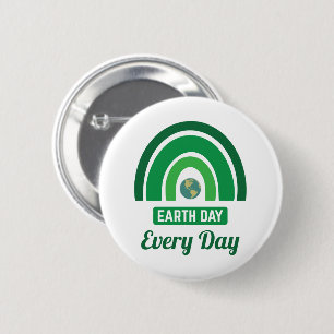 Green Rainbow Environmentalism Earth Day Every Day 2 Inch Round Button