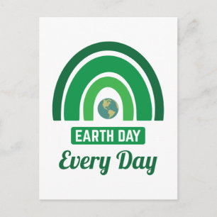 Green Rainbow Environmentalism Earth Day Every Day Postcard