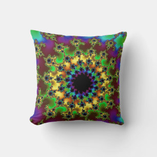 Green Rainbow Eye Throw Pillow