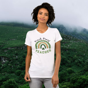 Green Rainbow Pinch Proof Teacher St Patrick's Day T-Shirt