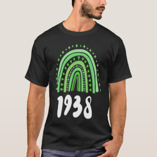 Green Rainbow Year Of Birth 1938 Birthday T-Shirt