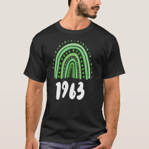 Green Rainbow Year Of Birth 1963 Birthday T-Shirt