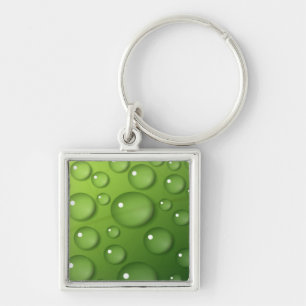 Green Raindrop Pattern Keychain