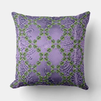 Green Raindrops Throw Pillow