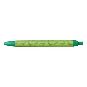 Green Raptor Pattern Black Ink Pen