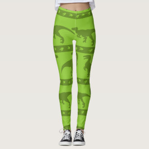 Green Raptor Pattern Leggings