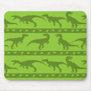Green Raptor Pattern Mouse Pad