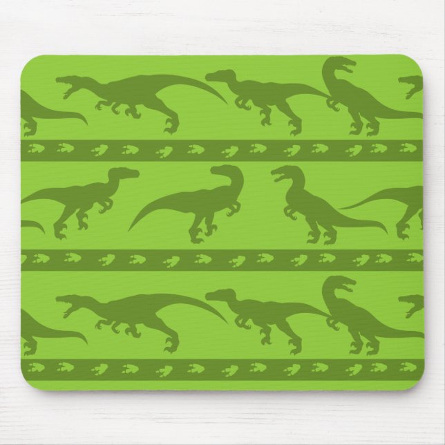 Green Raptor Pattern Mouse Pad (Front)
