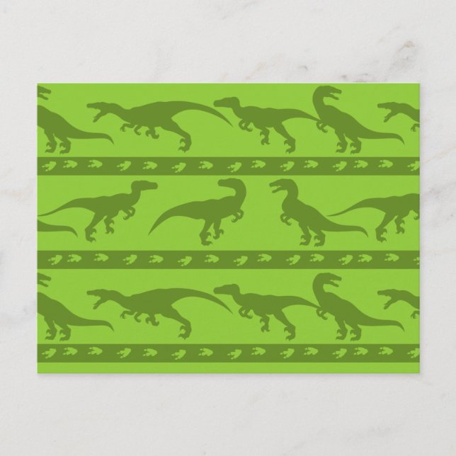 Green Raptor Pattern Postcard (Front)