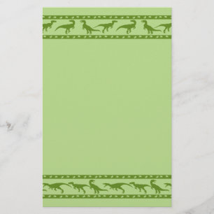Green Raptor Pattern Stationery