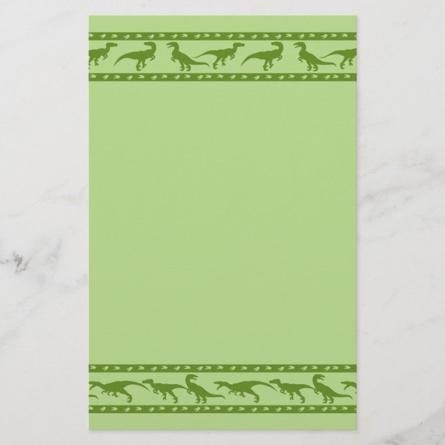 Green Raptor Pattern Stationery (Front)