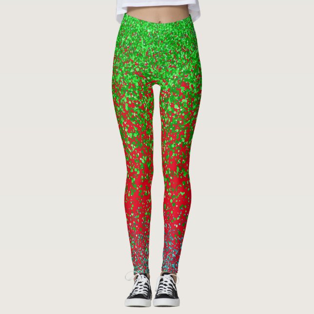 Green raster 2 sides 01.b Red BG Leggings (Front)