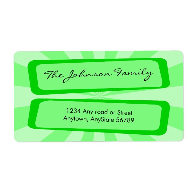 Green Ray Address Label (Front)