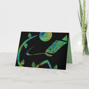 Green Reader Greeting Card