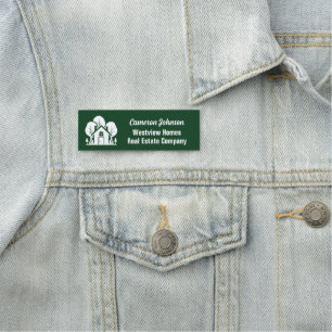 Green Real Estate Company Custom Forest Realtor Name Tag
