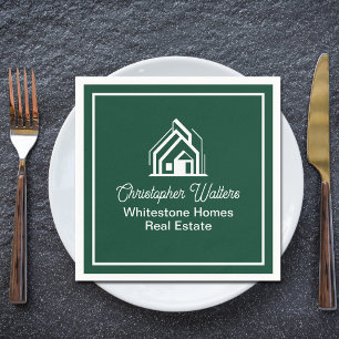 Green Real Estate Company Custom Realtor Party Napkin
