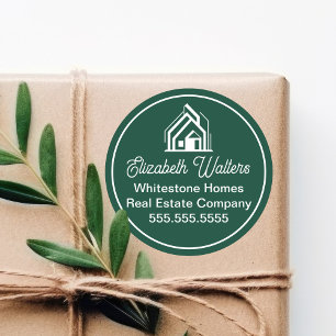 Green Real Estate Company Customized Realtor Classic Round Sticker
