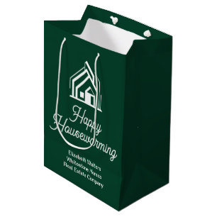 Green Real Estate Company Customized Realtor Medium Gift Bag