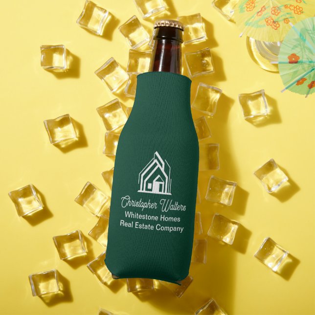 Green Real Estate Company Personalized Realtor Bottle Cooler (In Situ Summer)