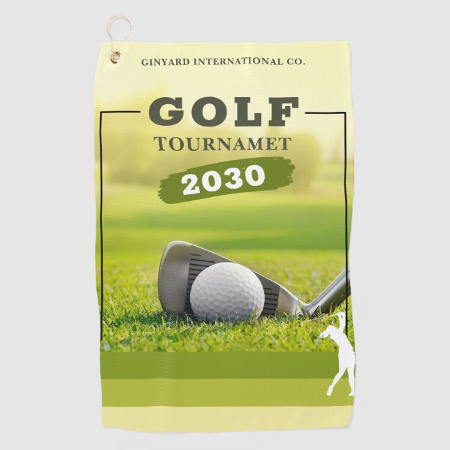 Green Realistic Golf Tournament Golf Towel (Front)
