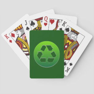 Green Recycle Sign Playing Cards