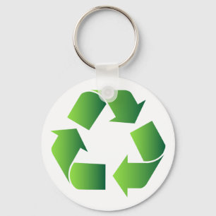 Green Recycle Symbol Keychain