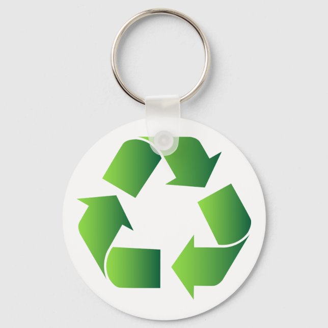 Green Recycle Symbol Keychain (Front)