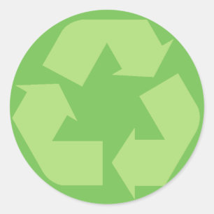 Green Recycle Symbol Stickers