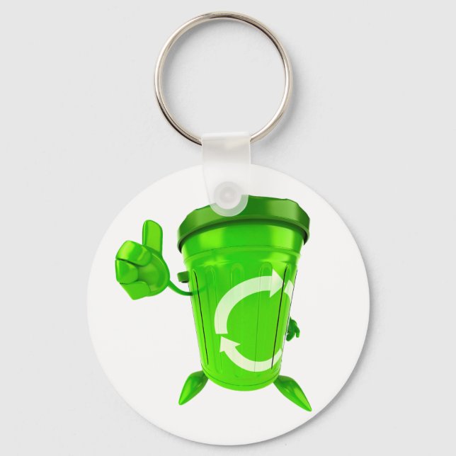 Green Recycling Bin Keychain (Front)