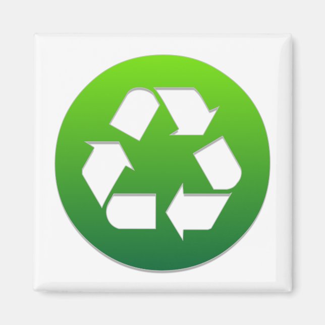 Green Recycling Symbol Magnet (Front)