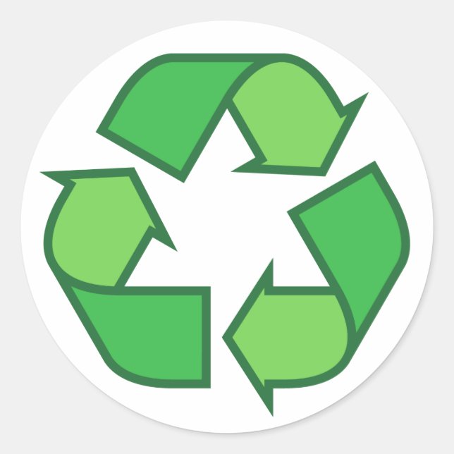 Green recycling symbol stickers (Front)