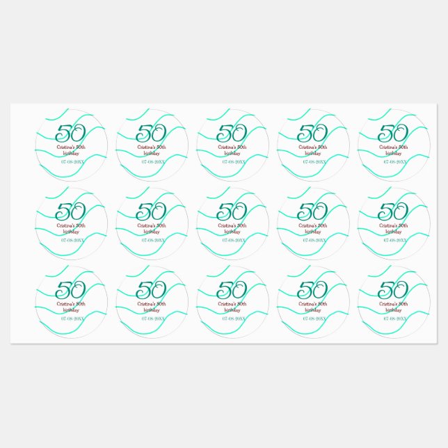 Green red 50 birthday anniversary add name date p (Sheet)