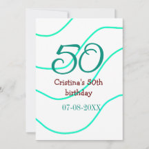 Green red 50 birthday anniversary add name date p