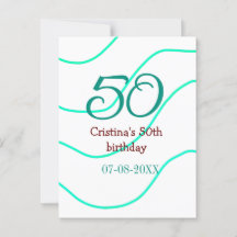 Green red 50 birthday anniversary add name date p