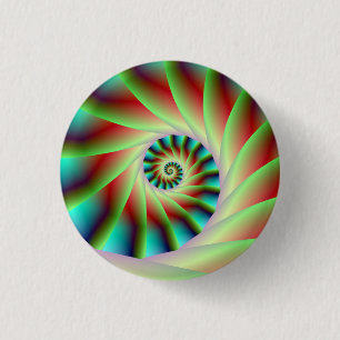 Green Red and Blue Spiral Steps Button