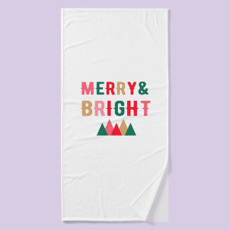 Green Red and Brown Bold Typography Bath Towel