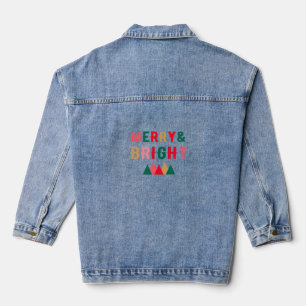 Green Red and Brown Bold Typography Denim Jacket