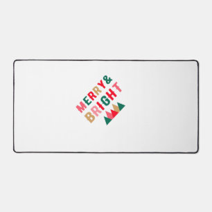 Green Red and Brown Bold Typography Desk Mat