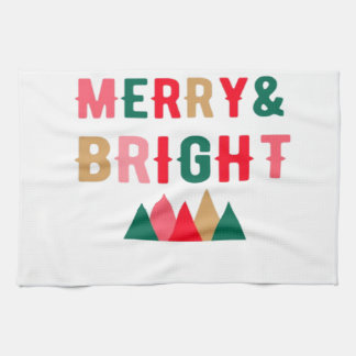 Green Red and Brown Bold Typography Kitchen Towel