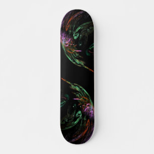 Green Red and Purple Swirl Skateboard Deck