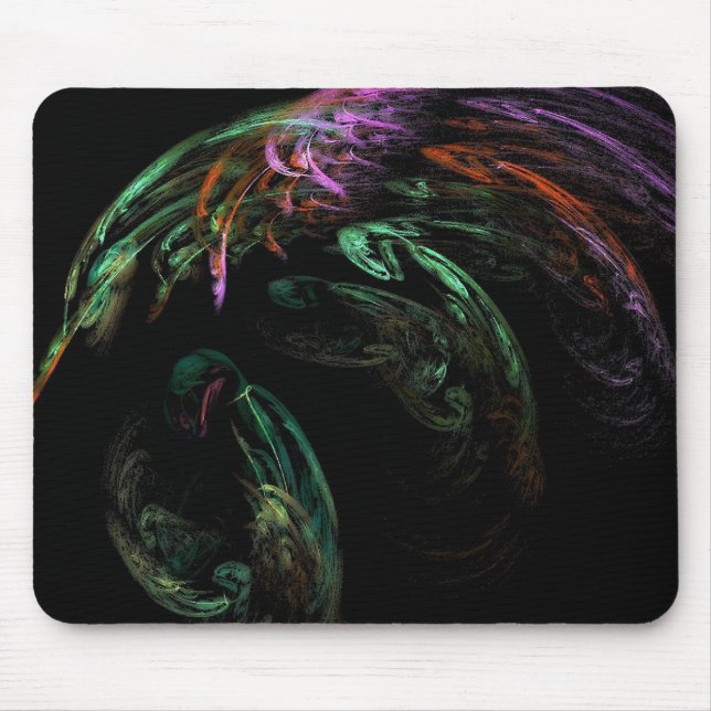 Green Red and Purple Swirled Mouse Pad (Front)