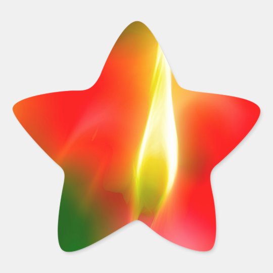 Green, Red and Yellow Tulip Glow Star Sticker