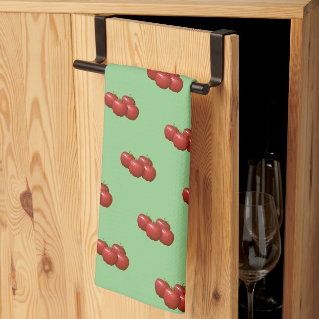 Green Red Apples Country Kitchen Towel (Thirds Fold)