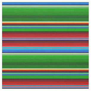 Green Red Blue Mexican Sarape Fabric