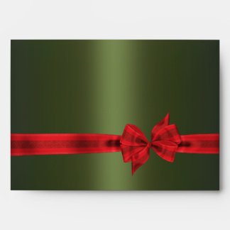 Green & Red Bow Christmas Envelopes