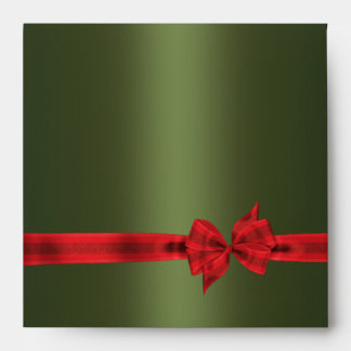 Green & Red Bow Christmas Envelopes